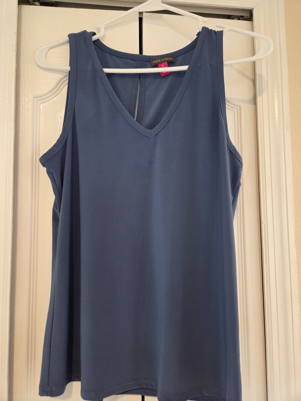 Vince Camuto Slate Blue V-Neck Sleeveless Tank